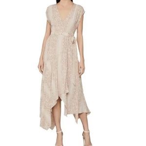 BCBG MAXAZRIA pink snake skin wrap dress